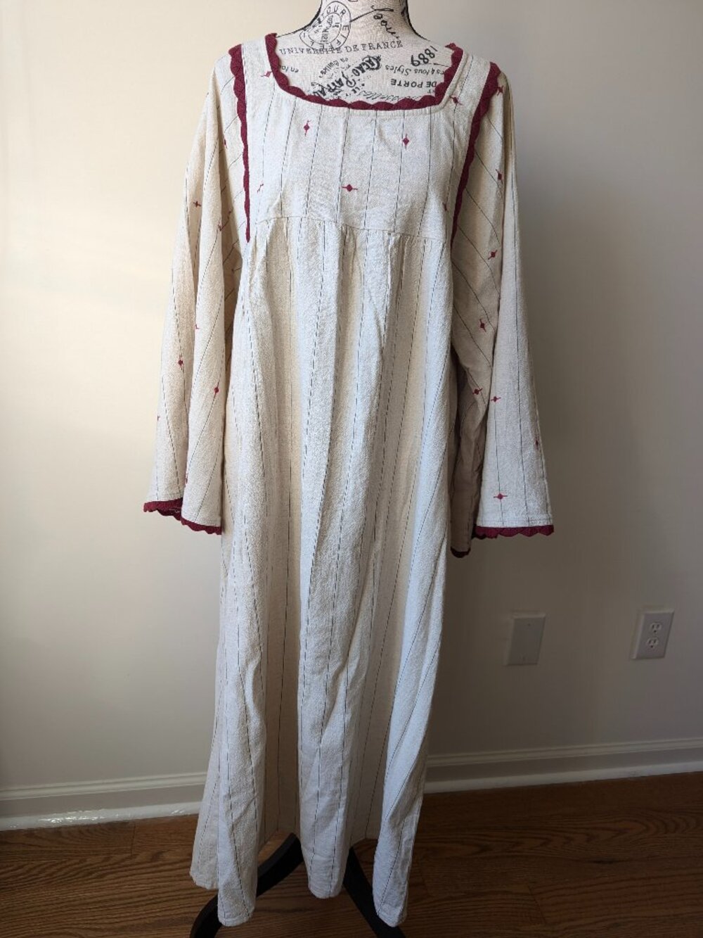 ZARA Embroidered Striped Midi Dress NWT Size S Boho Cottagecore Prairie
